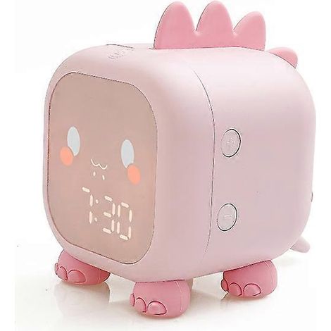 Réveil numérique LED pour enfants, veilleuse réglable, rose (1/5)