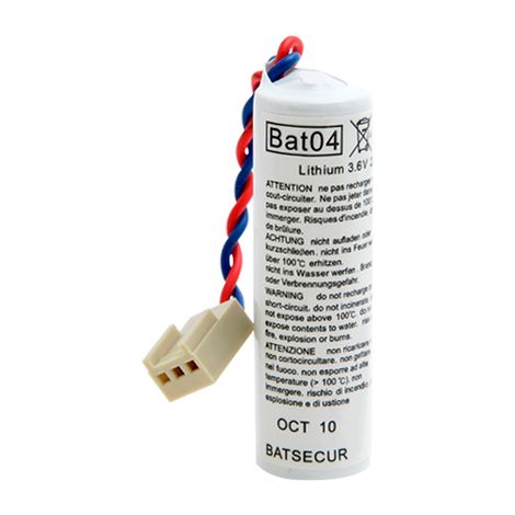 Pile Alarme BATSECUR BAT04 - Compatible DAITEM/ LOGISTY - BATLI04 - Lithium - 3.6V - 2,7Ah + connecteur (1/2)