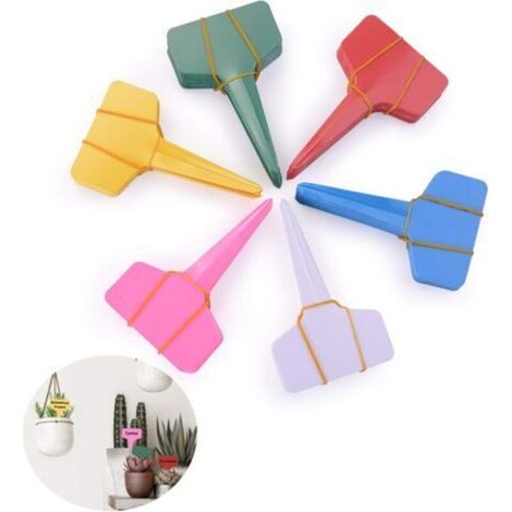 180Pcs T-Type Etiquettes en Plastique de Plante T- Tag Epaisse Etanche Multicolores pour Plantes Jardin (6 x 10cm) (1/5)