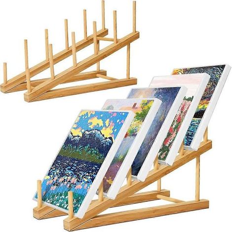 Petit séchoir à tableaux, support de rangement pour œuvres d'art, présentoir à 5 niveaux pour toiles et panneaux de peinture. (1/5)