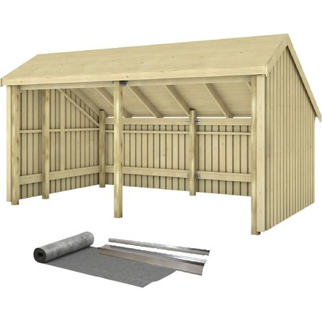 Plus Gartenhaus Multi 2 Module 416 x 238 cm natur offen (1/3)