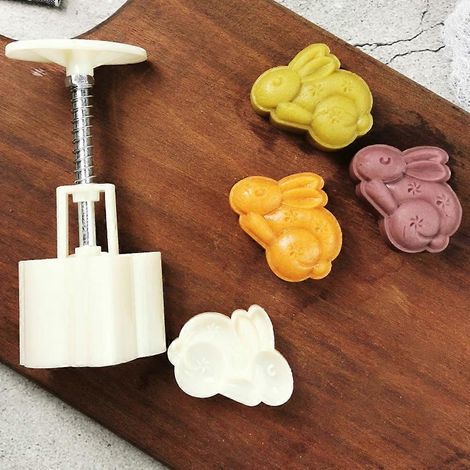 Emporte-pièce lapin 50 g, moule à gâteau de lune, presse manuelle, bricolage pour la Fête de la Mi-Automne (1/4)
