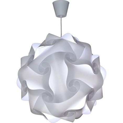 Suspension UlisemDIY - Lustre de chambre, abat-jour de plafond prêt à brancher pour décorer le salon, la chambre d'enfant, la chambre d'adolescent ou la chambre d'adulte - Ø 30 cm - Blanc (1/4)