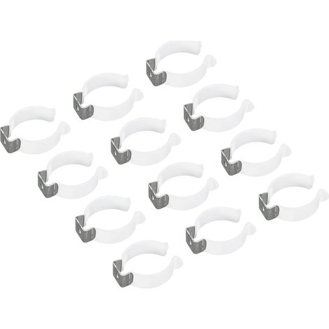T12 U Clips Support Console pour LED Lumière Ampoule Montage Console Support Inox Acier Fluorescent Tube Support Tuyau Pinces, Blanc Paquet de 12 (1/5)