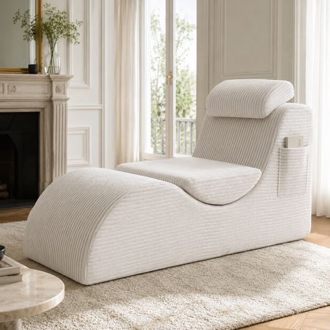 Moderner Freizeit-Sessel mit einzigartigem Design, ergonomisch geformt, aus hoch elastischem Kompressionsschaum. Abnehmbare Sitzauflage und Seitentasche für komfortables Sitzen im Alltag.Beige (1/5)