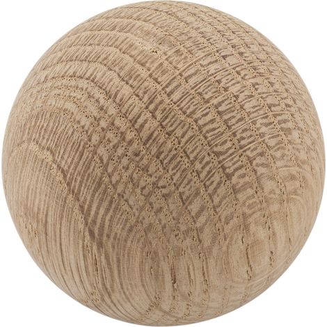 Holz-Kugel (Türknauf) ø 50 mm ohne Hülse M8-Gewinde, Möbelgriff Eiche roh