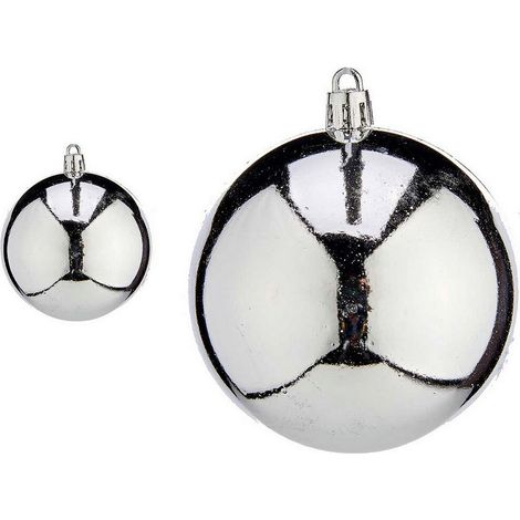 Weihnachtsbaumkugeln Krist+ K1912475-3 Silberfarben Kunststoff Ø 8 cm 16 Stück