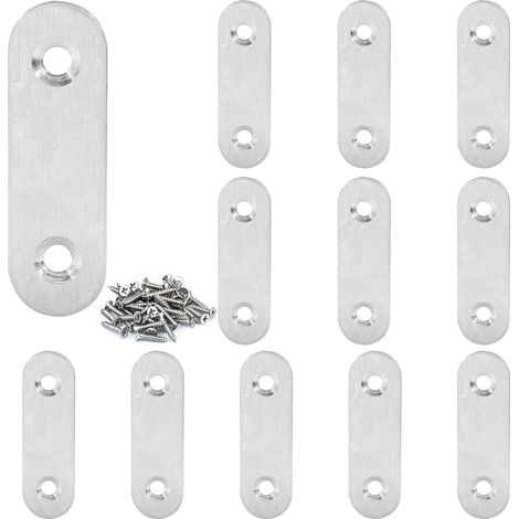 12 Pièces Equerre Plate Inox, 46 x 16 mm Connecteurs Plats (1/5)