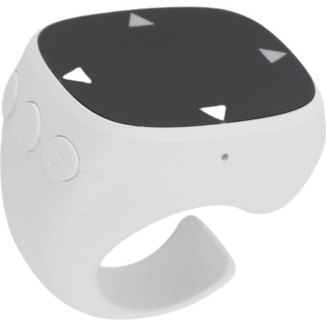 Télécommande Bluetooth du bout des doigts avec fonction de changement de page pour applications vidéo, portée de 10 m, anneau de défilement pour téléphone et tablette (blanc). (1/5)