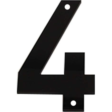 Plaque de Numéro de Maison 6 Pouces (15 cm) Grands Numéros de Porte en Acrylique, Plaque de Signalisation épaisse Auto-adhésive avec Vis Numéro D'adresse de Rue Numéros de Boîte Aux Lettres, Noir (4) (1/5)