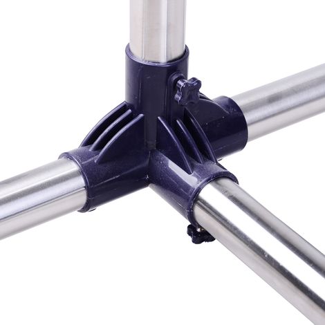 Cintre pliant en acier inoxydable à roulettes, réglable en hauteur et largeur, portant mobile pour vêtements. (1/5)