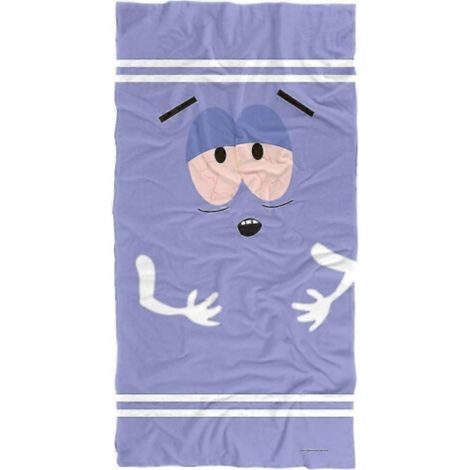 Serviette de plage bleue amusante avec un personnage aux yeux expressifs, grande serviette de piscine en microfibre 70 x 150 cm, serviette de bain à séchage rapide style dessin animé (1/5)