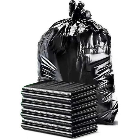 100 sacs poubelles pour la gestion immobilière, grands sacs poubelles sanitaires à ouverture plate, épais et surdimensionnés en plastique (1/5)