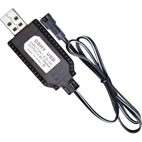 câble de charge USB pour batteries Ni-Cd/Ni-MH/LiPo/LiFePo4 - Adaptateur de prise SM-2 broches - Sortie 4,8 V - Utilisé sur RC Toys Car Tank Trucks Trains Boat (4,8 V) (1/5)