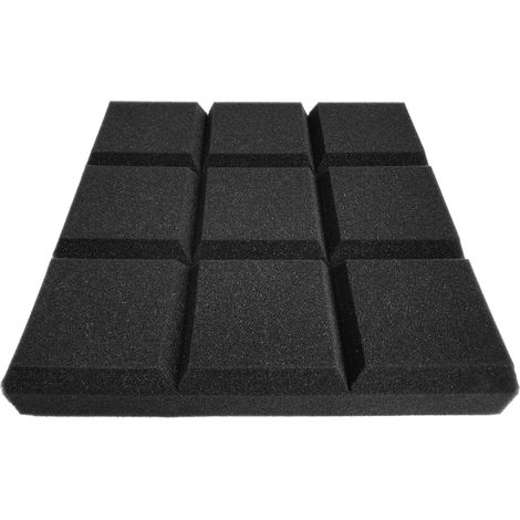 Lot de 12 mousses d'isolation acoustique de 30 x 30 x 5 cm pour studio, karaoké, diffusion et cinéma familial. (1/2)