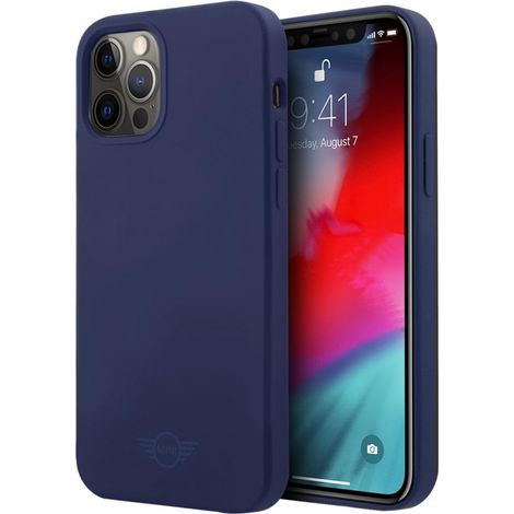 Coque rigide en silicone bleu marine pour iPhone 12 Mini