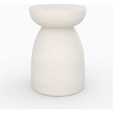 Mesa auxiliar redonda de hormigón blanco D35cm - Capri (1/4)