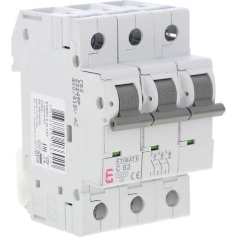 Interruttore automatico 3P C 63A 6kA AC etimat 6 002145522