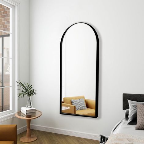 Saniclass Curve Miroir psyché - 162x76cm - avec cadre - noir mat