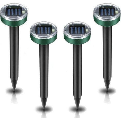 Professional Solar Mole Repellent, 4 Pieces Mole Repellent, Vole Repeller, Ultrasonic Pest Repeller, Solar Mole Repeller, Mole Repeller (1/4)