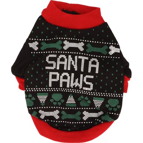Chemise de Noël pour chien en polyester doux, confortable et respirant, sweat-shirt d'hiver ingénieux pour animaux de compagnie pour petits chiens et chats L (1/5)