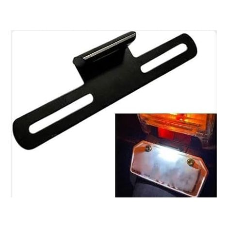 1 pièce Support de plaque d'immatriculation de moto en aluminium avec éclairage pour plaque d'immatriculation Support universel pour plaque d'immatriculation de moto Noir (1/5)