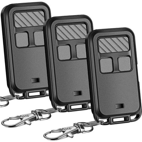 Lot de 3 télécommandes universelles 893Max pour porte de garage, compatibles avec les ouvre-portes de garage et dotées d'un porte-clés noir. (1/5)