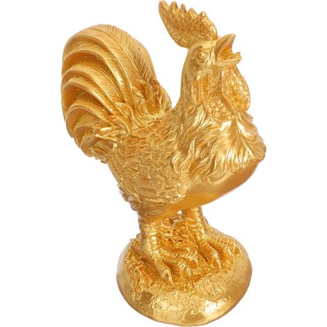 Modèle de Coq Délicat en Résine Dorée pour Décoration de Pâques Apparence Réaliste et Design Vif pour Décoration de Mobilier et Festival (1/5)