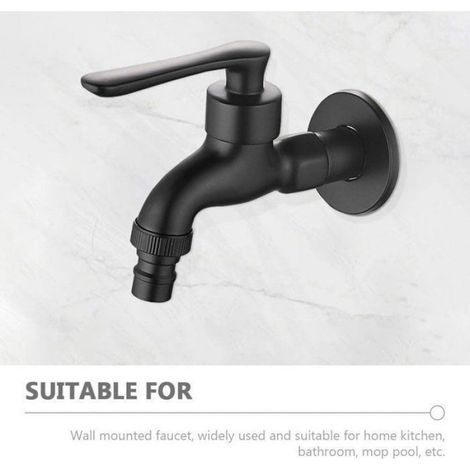 Robinet Mural - Cuivre Noir - Bec Long 1/2 Pouces - Pour Buanderie Jardin Salle De Bain - 1 Pièce (1/5)