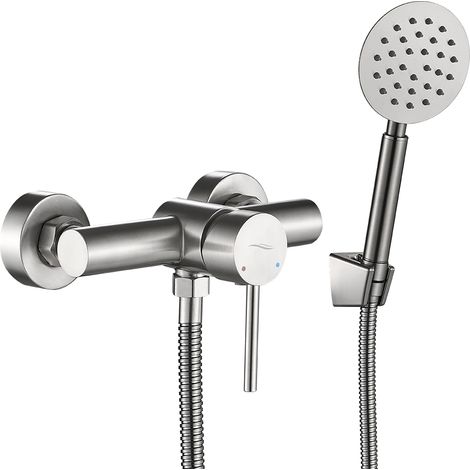 Robinet de douche mural avec ensemble de douche argenté NOIA BNK241D (1/2)