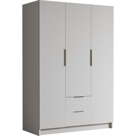 Armario Closico Calvron I, Blanco, 216x150x60cm, Puertas de armario: Con bisagras, Número de estantes: 0