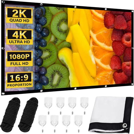 écran de projection HD 100" 16:9 : écran pliable extérieur portable pour montage mural (1/5)