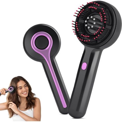 Massageur électrique cuir chevelu peigne, Brosse de massage multifonction pour les soins des cheveux, Brosse au cuir chevelu avec applicateur d'huile pour cheveux, Massageur pour cheveux chauffé