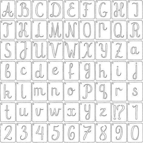 2-Zoll-Buchstaben- und Zahlenschablonen, 63 Stück, wiederverwendbare Kunststoff-Alphabet-Sprühfarbenschablonen zum Bemalen von Holz, Wänden, Stoffen, Steinen, Tafeln, Schildern und DIY-Kunst (1/4)