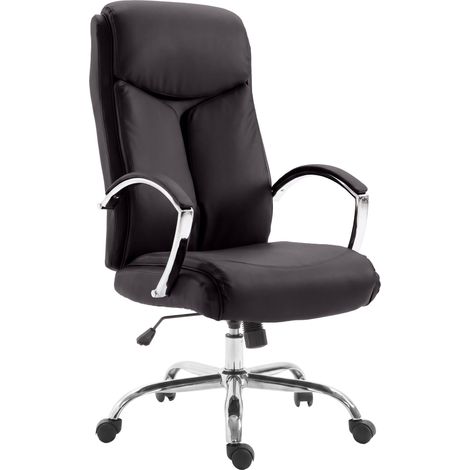 Silla de oficina Arlen en piel sintética Marrón (1/5)