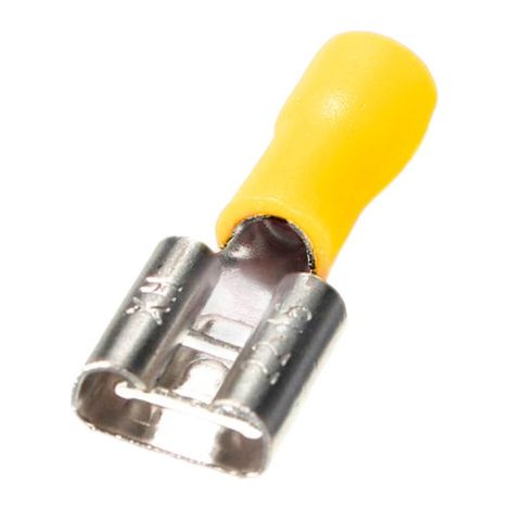 Terminal aislado enchufable hembra plano 7,4/4-6mm Amarillo 50 uds