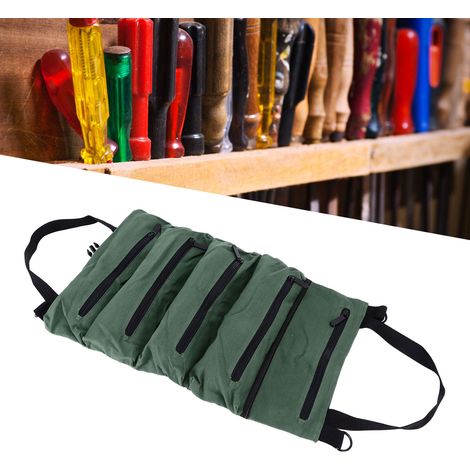 Aufrollbare Werkzeugtasche aus Canvas, multifunktionale Werkzeugtasche mit Schultergurt (1/5)
