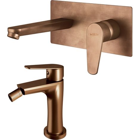 Set miscelatori lavabo ad incasso e bidet oro rosa Como di Gedy (1/5)