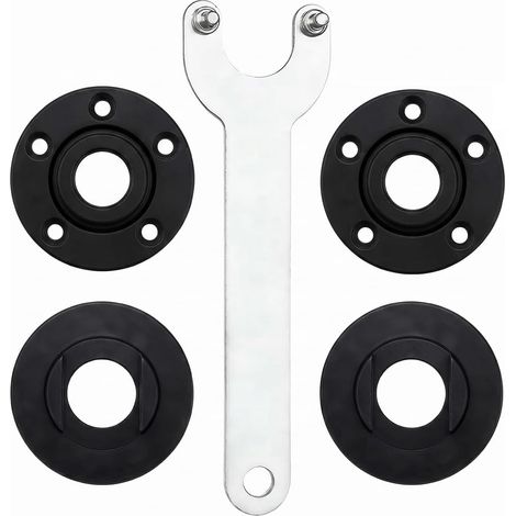 5Pcs Universal Grinder Wrench with Flange, 2 Pieces Angle Keys for Grinder, Quick Clamping Nut for Discer, Y Design, Type 115, Cast Metal Disc Attachment (1/5)