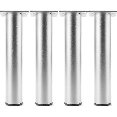 Pieds de meubles en métal, pieds de meubles, pieds de canapé ronds, pieds de lit en alliage d'aluminium, pieds de réfrigérateur réglables en hauteur, pieds de table (7,30 cm / 11,8 pouces, noir) (1/5)