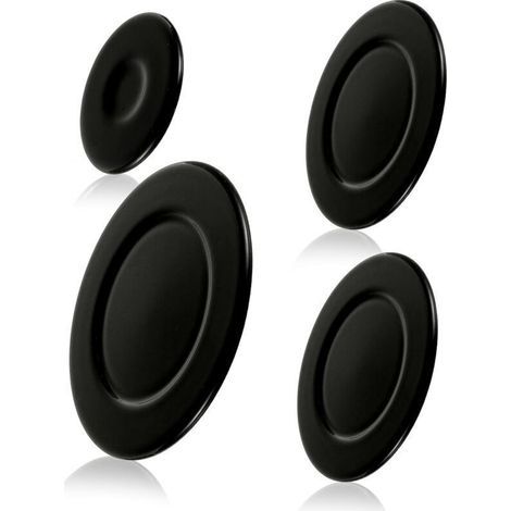 Set di 4 tappi per bruciatori a gas in metallo migliorati per cucine SABAF, bruciatori a gas, copri fiamma, manici per pentole (concavi) (1/4)