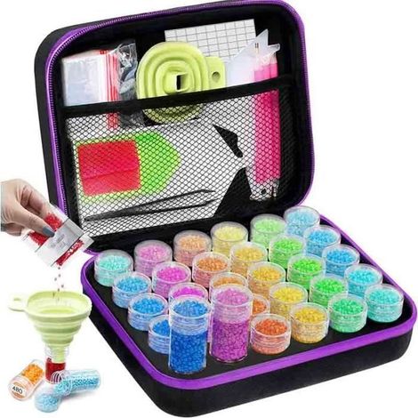 Aufbewahrungsbox für Zubehör zur Diamantmalerei, 30 Fächer für Diamantmalerei (DIY-Diamanten nicht enthalten)