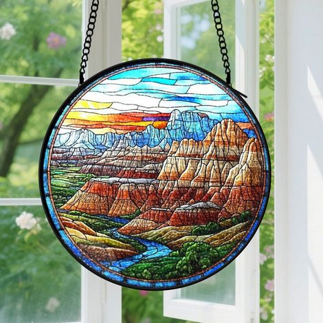 16cm Suspension en vitrail, attrape-soleil élégant, décoration intérieure, cadeau Anniversaire pour femme, homme, ami, amie, collègue, voisin (1/5)