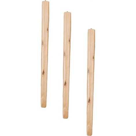 3er-Pack Massivholz-Tischbeine, konische Möbelfüße, runde Ersatz-Möbelbeine aus Gummibaumholz, passend für Couchtische und Esstische, F-38cm-