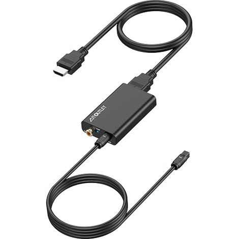 AUTOUTLET HDMI ARC Audio Extractor Splitter HDMI 192KHz ARC to Optical Coaxial Stereo Audio Output ARC Adapter with 1M Optical Cable For Amplifier Soundbar System (1/5)