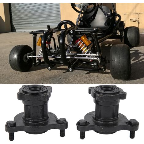 Deux roulements de moyeu de roue avant de karting de 17 mm/20 mm avec trois boulons pour quads et karts tout-terrain de 110 cm3, 125 cm3, 150 cm3 et 200 cm3 (1/5)