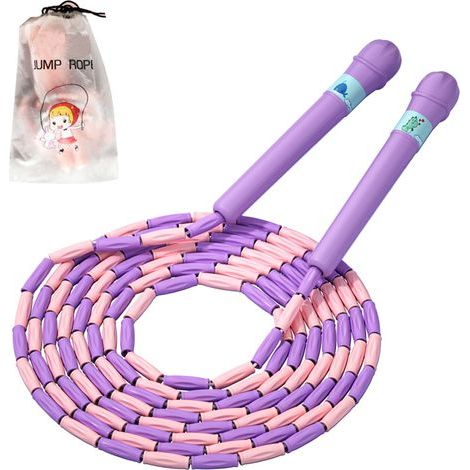 Cordes à sauter pour le fitness - Corde à sauter à perles avec longues poignées - Violette (1/4)