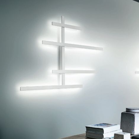Plafoniera moderna gea luce rake axl 70.2w led dimmerabile alluminio lampada soffitto parete, finitura metallo bianco opaco (1/5)