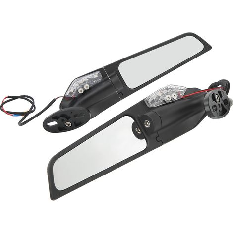 Paire de rétroviseurs latéraux pivotants pour moto, avec éclairage LED et rotation à 360°. (1/5)