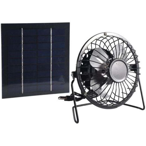 Tragbarer Solarventilator, 5 W, 4 Zoll, für Gewächshäuser, Büros und den Außenbereich, Mini-Abluftventilator. (1/4)